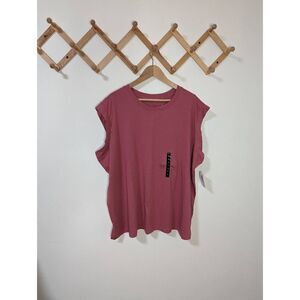 NWT Torrid Vintage Cotton Jersey Crew Neck Dolman Tank Mauvewood Pink Top Sz 3X
